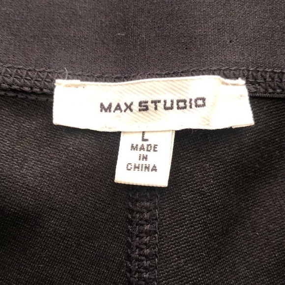 Max Studio houndstooth design skinny pants w back packets & elastic waistband - Picture 2 of 10